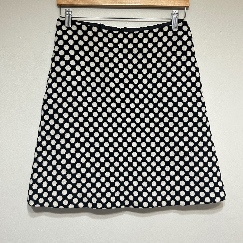 Boden Polka Dot Wool Mini‎ Skirt Womens 6 A-Line Career Party Cocktail Preppy